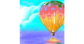 Drawing of Hot air balloon by Keke