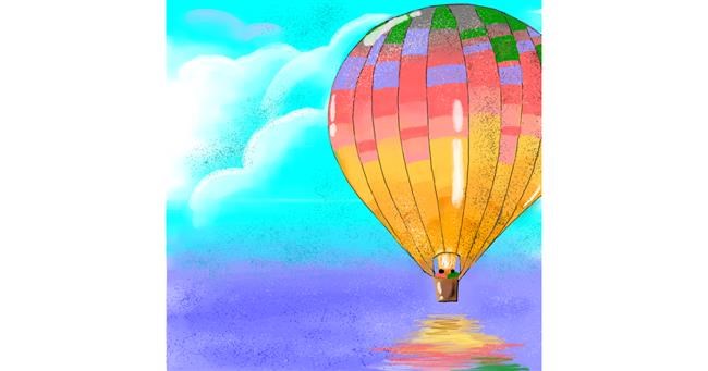 Heißluftballon-Zeichnung von Keke •_•