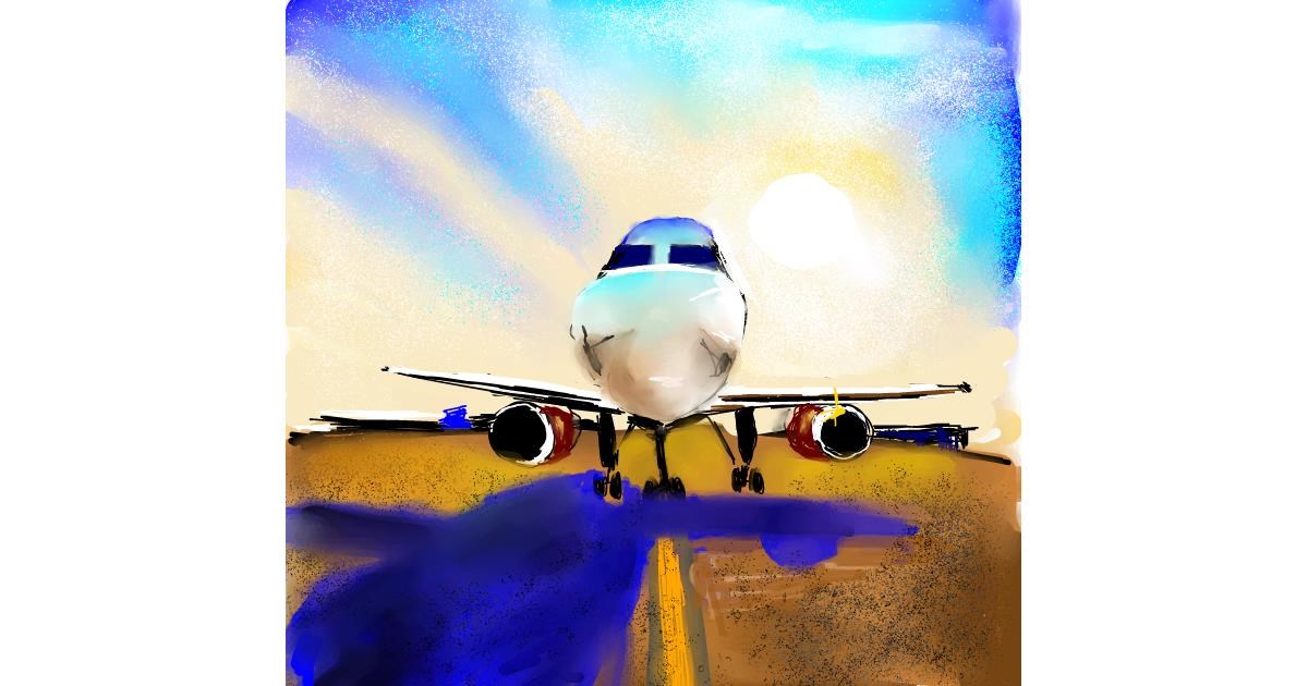Drawing of Airplane by Clar