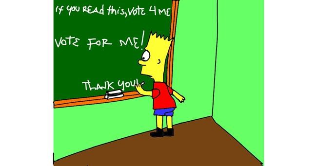 Drawing of Bart Simpson by MaRi