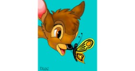 Drawing of Bambi by GreyhoundMama