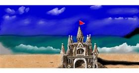 Drawing of Sand castle by Chaching