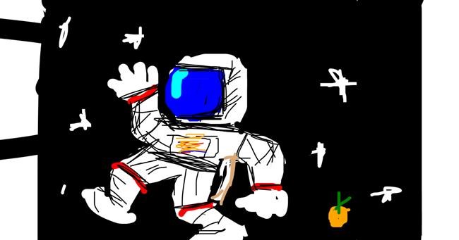 Astronaut-Zeichnung von Orange