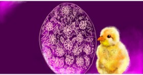 Drawing of Easter chick by Eclat de Lune