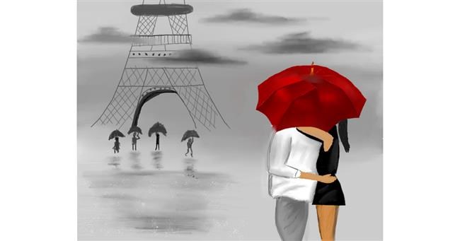 Drawing of Umbrella by Tokyo