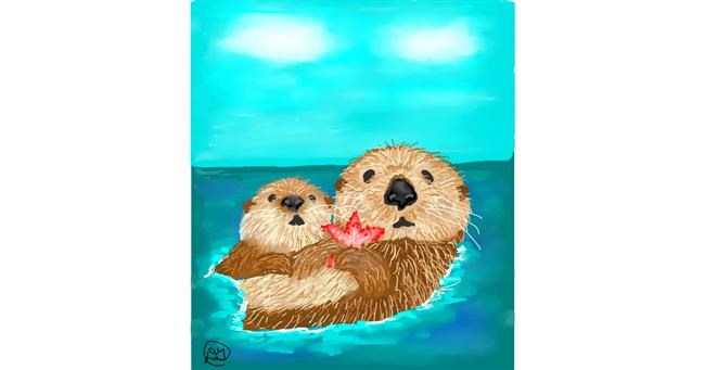 Otter-Zeichnung von GreyhoundMama