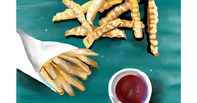 Drawing of French fries by Rose rocket