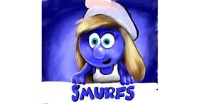 Drawing of Smurf by Leah