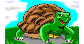 Schildkröte-Zeichnung von flowerpot