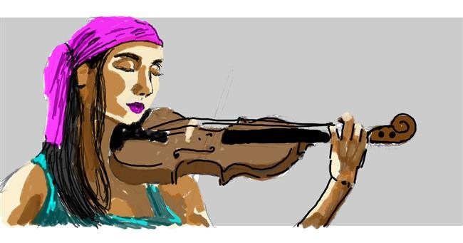 Drawing of Violin by Helena