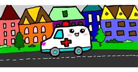 Drawing of Ambulance by Arya