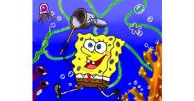 Drawing of Spongebob by Cec