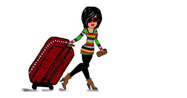 Drawing of Suitcase by Debidolittle