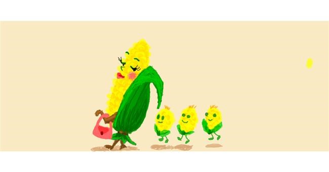 Drawing of Corn by Helena