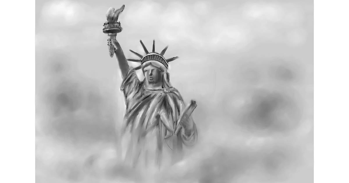 Drawing of Statue of Liberty by Wizard