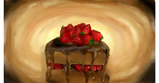 Drawing of Birthday cake by Unknown