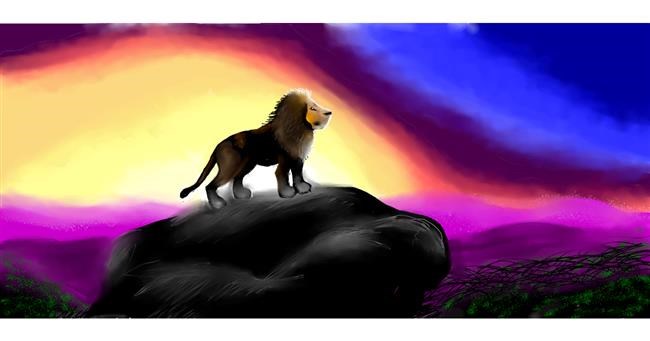 Löwe-Zeichnung von Sumafela