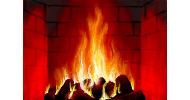 Drawing of Fireplace by DaVinky