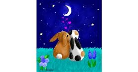 Drawing of Bunny by GreyhoundMama