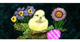 Drawing of Easter chick by Chaching