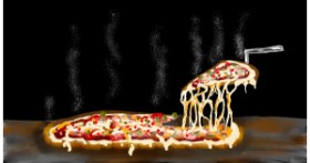 Drawing of Pizza by Eclat de Lune