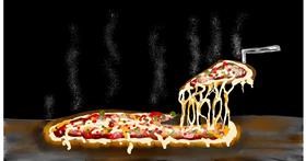 Drawing of Pizza by Eclat de Lune