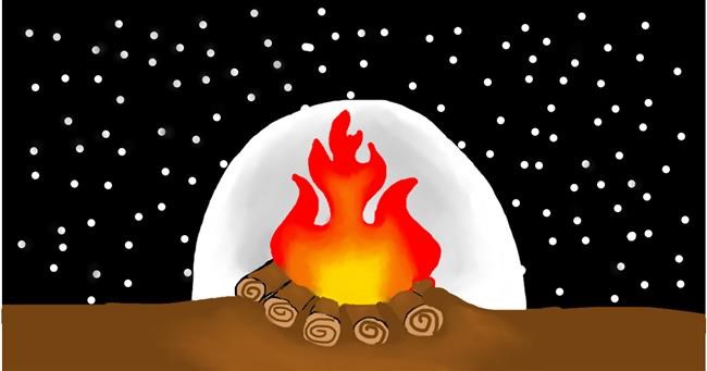 Drawing of Campfire by Rosie