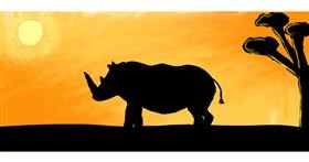 Drawing of Rhino by winner
