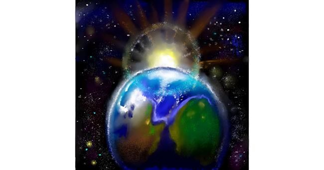 Drawing of Earth by Leah
