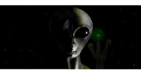 Drawing of alien by Annie