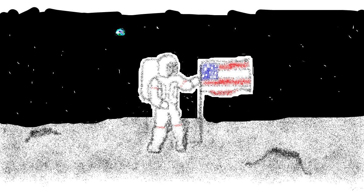 Drawing of Astronaut by coconut