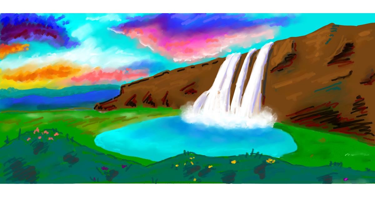 Drawing of Waterfall by shiNIN