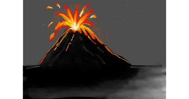 Drawing of Volcano by Erin Reuben