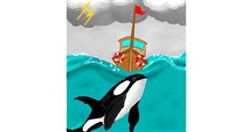 Drawing of Whale by GreyhoundMama