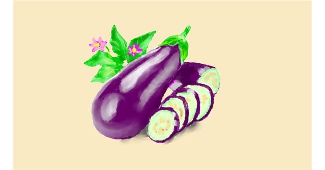 Drawing of Eggplant by Pinky