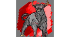 Drawing of Bull by Fazila