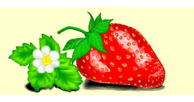 Drawing of Strawberry by Debidolittle