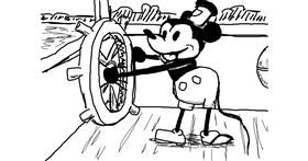 Drawing of Mickey Mouse by green