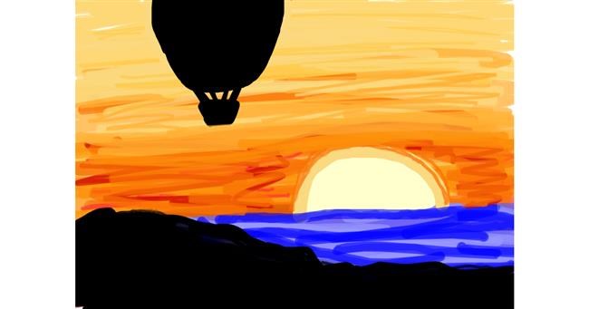 Heißluftballon-Zeichnung von Mackanilla