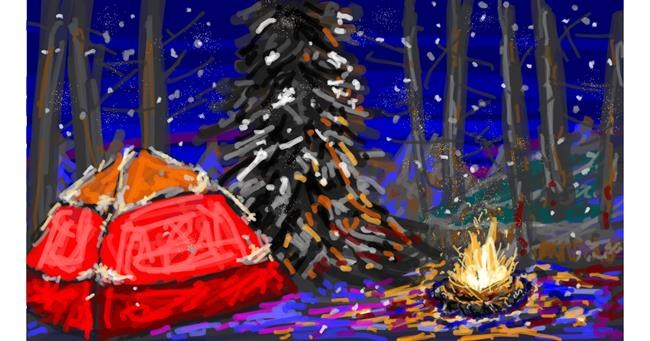 Drawing of Campfire by Sam