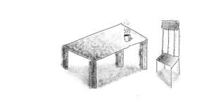 Drawing of Table by coconut