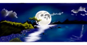 Drawing of Moon by Çhåching
