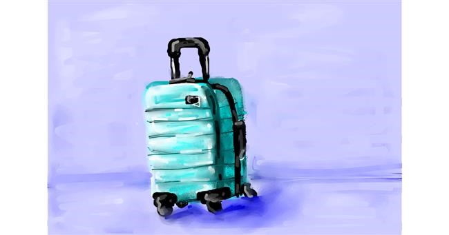 Drawing of Suitcase by Mia