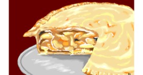 Drawing of Pie by Flowerpot