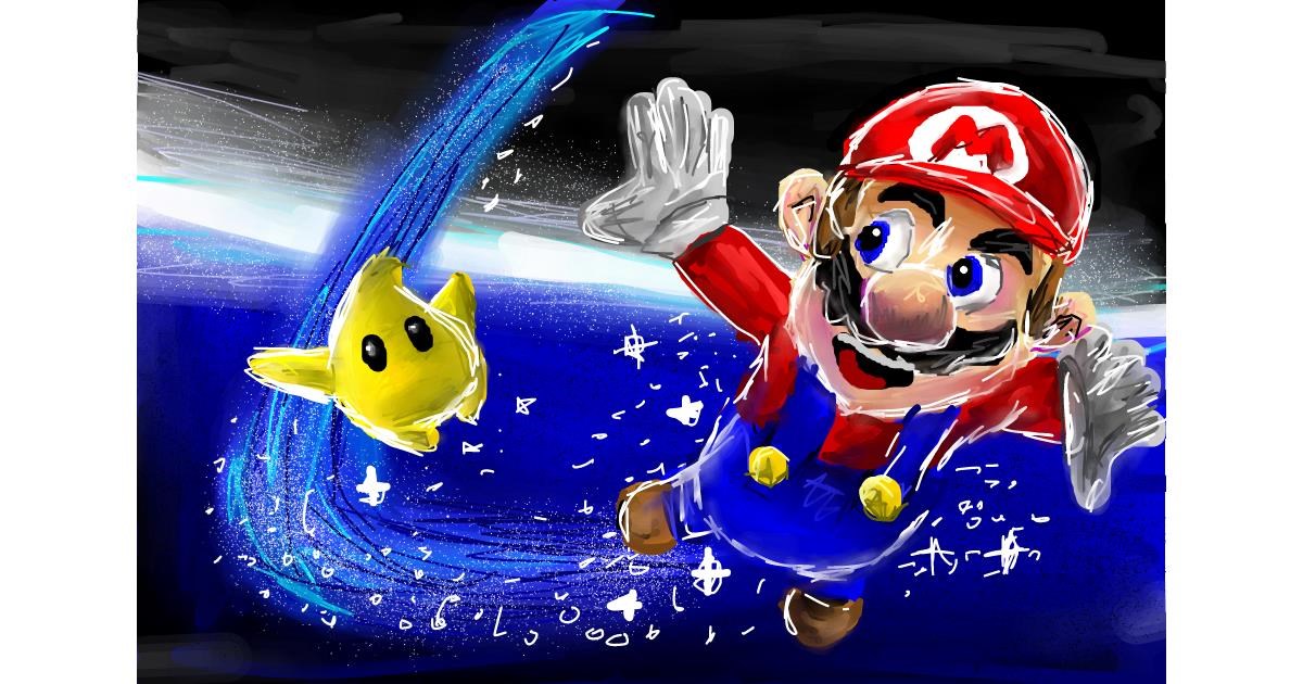 Drawing of Super Mario by Soaring Sunshine