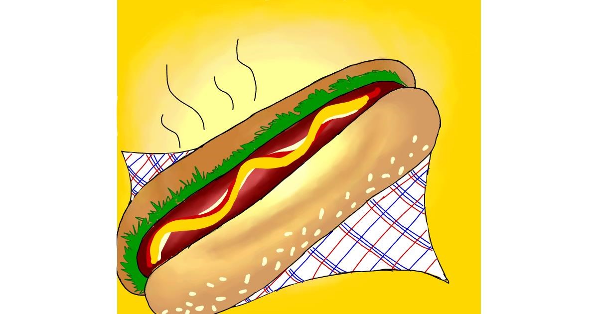Drawing of Hotdog by Snowy