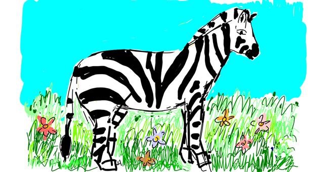 Drawing of Zebra by Lsk
