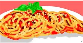 Drawing of Spaghetti by Swimmer 