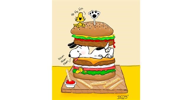 Drawing of Burger by GreyhoundMama