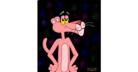 Drawing of Pink Panther by GreyhoundMama
